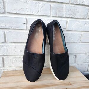 TOMS Alpargata Plus Black Canvas Slip-On Shoes Women's Size 11 / 42.5